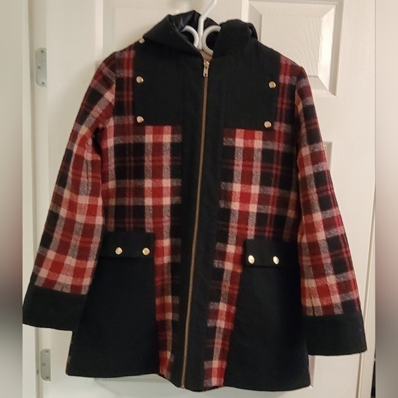 Anthropologie  Plaid Wool Dark Academia Lined Heritage Swing Jacket Coat - Picture 4 of 11